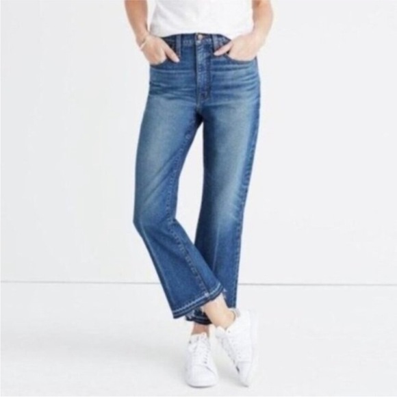 Madewell Retro Crop Bootcut Jeans Callahan Wash Released Hem - Picture 1 of 7